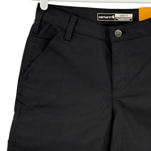 Carhartt Women's Rugged Flex Black Canvas Work Shorts Size 6 NWT 10" Inseam - Picture 3 of 12